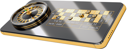 roulette wheel smartphone screen online casino
