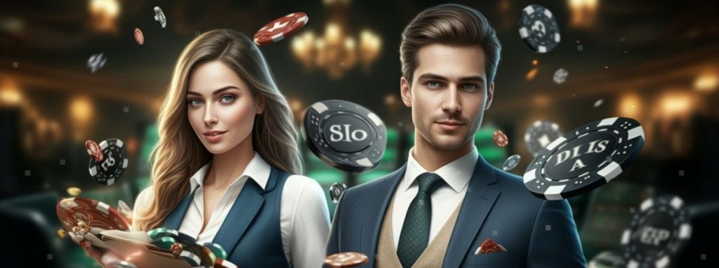 Woman and Man in Online Casino Ads